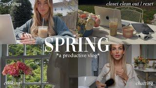 a *productive* home vlog 🩷 spring cleaning, exciting meetings, cooking, time with family!