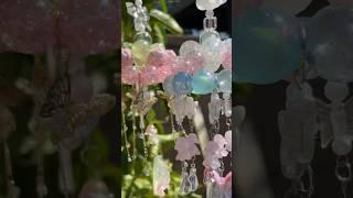 ୧ ‧₊˚  ⋅the sparkle spin able wind chimes that I made! #beads #homedecor #fyp #beading #windchime