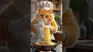  The Cat Who Cooks! | Noodles & Whiskers Edition ‍#shortvideo #cat #funny