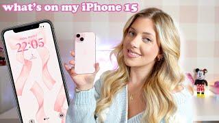  What's on my PINK iPHONE 15: best widgets, phone accessories, coquette girl aesthetic