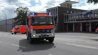 [5 Fahrzeuge auf einmal] Kurzzug mit RTW und GW Feuerwehr Hamburg Billstedt