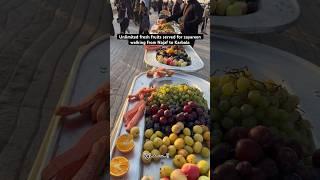 Unlimited fresh fruits served for zayareen walking from Najaf to Karbala #karbala #najaf #majlis