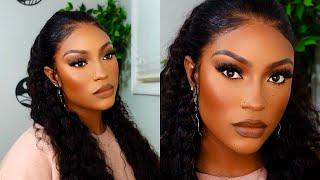 FLAWLESS NEUTRAL SOFT MATTE FULL MAKEUP TUTORIAL #darkskin #brownskin #woc