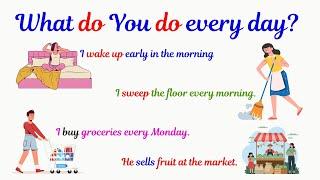 What Do You Do Every Day? | Action Verbs for Beginner | Daily English Sentences | Daily Routines