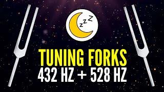 9 HOURS Tuning Forks 432 Hz + 528 Hz: The Most Powerful Frequencies for Sleep (Epsilon Waves) 