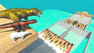 Dinosaurs VS Animals - Who Can Destroy The Crocodile Army ?