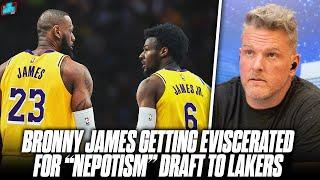 Bronny James Drafted 55th To The Lakers, Getting Criticism For Nepotism | Pat McAfee Reacts