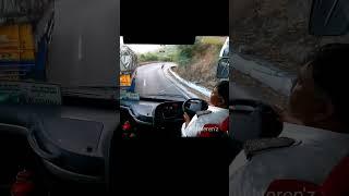 Ghat rider Volvo Bus Overtakes Heavy load Lorry