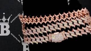 Bling Bling Rose Gold Spiked Cuban Hip Hop Chain | Iced Out Jewelry