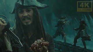 Epic battle Of Captain Jack Sparrow and Captain Davy Jones  BUT IN 4K️