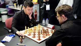 Levon Aronian and Nodirbek Abdusattorov analyze their draw at Tata Steel 2023