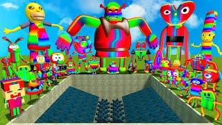  ALL RAINBOW 3D SANIC CLONES MEMES SPARTAN KICKING | BIG HOLE SHREDDER in Garry's Mod!