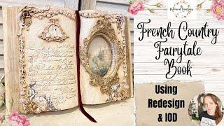 French Country Fairytale Book Decor using IOD, Redesign & Roycycled Decoupage Paper | Thrift Flip