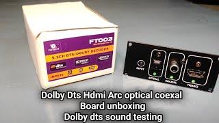 futech 5.1ch dts/Dolby decoder unboxing//hdmi arc optical coaxial