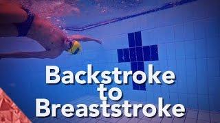 crossover turns swimming Backstroke to breaststroke transition technique. Individual medley swimming