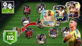 FINALLY I REACHED 112 OVR!!! THE GREATEST TEAM UPGRADE ~ WE'VE MESSI, ROBERTO CARLOS!! FC MOBILE 25