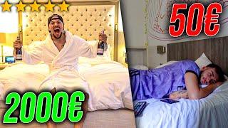 2.000€ HOTEL vs BILLIG HOTEL CHALLENGE! *er wird Hops genommen*