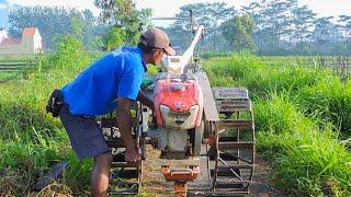 compilation of hand cranking rice field tractor engine