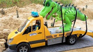 Rescue truck and transport dinosaurs and police cars | BIBO STUDIO