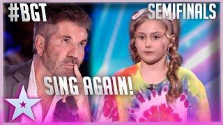 Immi Davis: Simon Cowell Asks 9 Year Old To Sing Again LIVE TV Without Music!| Semi Finals BGT 2022