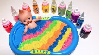 Satisfying Video l How To Make Glitter Bathtub Pool AND Rainbow Mixing Slime ASMR #130