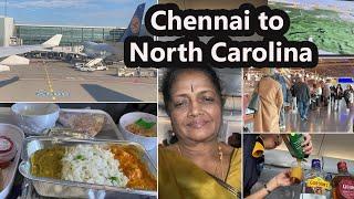 அம்மா இந்தியா to அமெரிக்கா Flight travel ~Most requested video ~USA to Chennai~Family Travelervlog