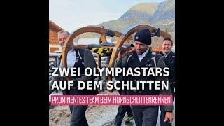 Ex-Olympiastars beim Hornschlittenrennen