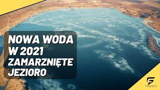 Zamarznięte jezioro z drona - nowa woda 2021