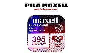 Pila maxell de boton oxido plata 395 SR927SW distribuido por CABLEPELADO ®