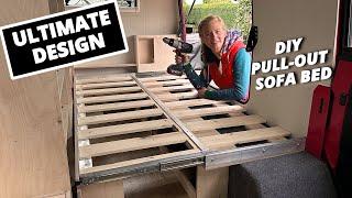 The BEST DIY Pull-Out Sofa Bed: How To Build An Extending Sliding Slat Bed With Storage