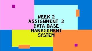 Data Base Management System || WEEK-2 Quiz assignment Answers 2 2024 || NPTEL