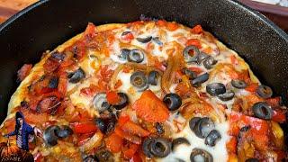 Pizza Over Campfire - Dutch Oven (VEGAN)