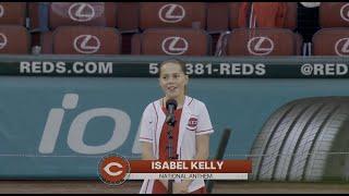 Isabel Kelly Sings the National Anthem at the Reds Game