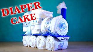 BABY SHOWER IDEA - DIY Train Diaper Cake - DIY Baby Shower on a Budget!