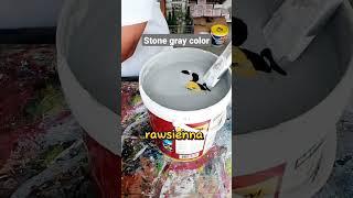 STONE GRAY COLOR #glosslatexwhite #black #rawsienna #paintmixing #shortvideos