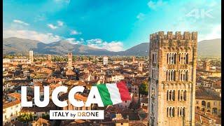 LUCCA hidden gem of Tuscany | Fly over Tuscan old town 4K