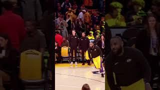 LeBron acting crazy during Lakers layup up line!  #Lakers #lakeshow