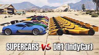 GTA 5 ONLINE - DECLASSE DR1 VS SUPERCARS (WHICH IS FASTEST INDYCAR VS SUPERCARS?)