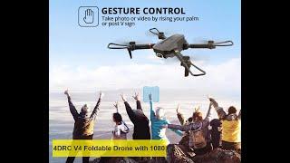 4DRC V4 Foldable Drone with 1080p HD Camera for Adults and Kids