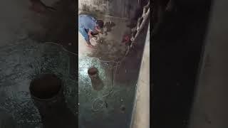 CEMENT GROUTING INJECTION WORK IN WATER TANK #shortfeed #waterproofing