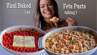 Viral Baked Feta Pasta MUKBANG | No Talking (Talking Removed)