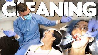 Dentist Cleans Dental Hygienist's Teeth