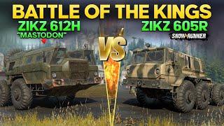 ZikZ 605R vs ZikZ 612H "Mastodon" Trucks Comparison in SnowRunner New DLC Update Battle of the Kings