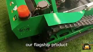 remote operated rubber track lawn mower made by Vigorun Tech, Vigorun wireless tank lawn mower