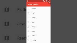 Flutter Tutorial:  Listview Example