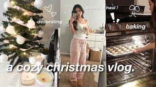 COZY CHRISTMAS VLOG || decorating, YesStyle haul, baking, and more