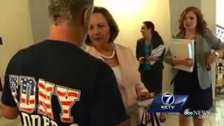 Jon Stewart chases down Senator Deb Fischer