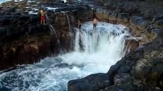 Queen's Bath - Kauai, HI.  Crazy kids "Shoot the Ball"