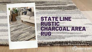 State Line Rustic Charcoal Area Rug