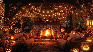 Crackling Fireplace Ambience Sounds | Fireplace Burning | Cozy Halloween Fall Ambience | 8 Hours